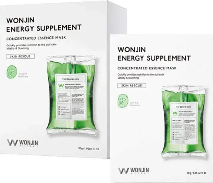 WONJIN EFFECT Energie-Ergänzungs Konzentriertes Essenz Gesichtsmaske 30 g (Packung mit 10 Stück)