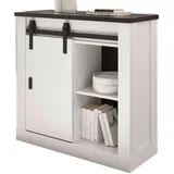 furn.design Kommode Weiß, Anthrazit, Metall, Nachbildung,Pinie, 2 Fächer, Sockel, 93x91x38 cm, FSC 100%, Wohnzimmer, Kommoden & Sideboards, Kommoden