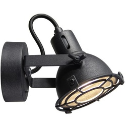 Brilliant LED Wandspot Jesper flat Grill schwarz Industrial GU10 5W 3000K Warmwe...