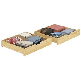 Erst-Holz Bettkasten für Betten - 2-teilig – Kiefer Natur Modell S2