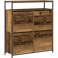 VidaXL Schuhschrank mit 4 Klappschubladen Old Wood 100x34x112 cm
