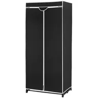 Costway Kleiderschrank mit Kleiderstange, 172x74x50cm schwarz