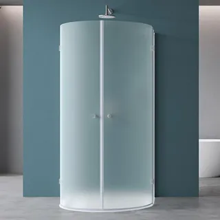mai & mai Runddusche mit Pendeltür 90 x 90 cm satiniert R03