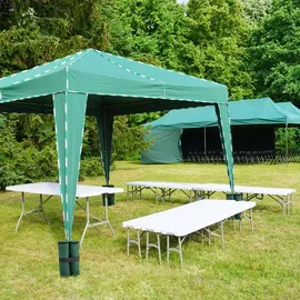 Relaxdays Pavillon Sandsäcke 4 Stück 0,3 x 0,3 x 0,3 m Grün/Schwarz