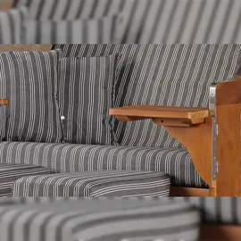 bene living Strandkorb Komplettset Schleswig Pinie Zweisitzer PE Mokka Modell 553