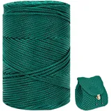 ZHANGXIAOMIN Polyester Garn 3mm X 225m,Makramee Garn 3mm,Makramee Band,Polypropylene Yarn,Geflochten Makramee Schnur Farbig,garn Zum Häkeln Für Stricken,Dekoration DIY Handwerk (dunkelgrün)