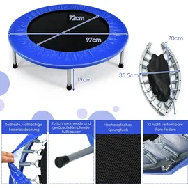 Costway Mini Trampolin 97 cm blau