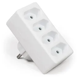 Steckdosenadapter McPower, 4x Euro, weiß