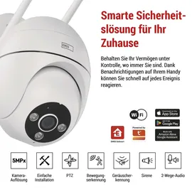 EMOS GoSmart Outdoor Überwachungskamera 5MP mit App 2K Smart Home IP-Kamera, IP65 wasserdicht H4057