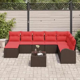 vidaXL Gartenlounge-Set 9-tlg. braun