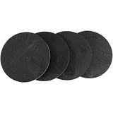 Natur Schiefer Untersetzer für Gläser Schieferplatten Glasuntersetzer als Tisch Deko Kleine Platten Glas und Tassenuntersetzer Getränkeuntersetzer Servierplatte Keramik Schwarz 4er Set Rund Ø 10 cm