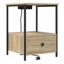 vidaXL Nachtschrank Sonoma-Eiche 42 x 41 x 56 cm Beige