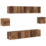 vidaXL Tv-schrank-set Wandmontiert 6-Tlg Altholz 80 x 30 x 30 cm Holz