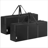JEMIDI 2x Aufbewahrungstasche Auflagentasche für Gartenauflagen - 125x30x50cm - Gartenmöbel Polster Stuhlauflagen Aufbewahrung mit Griff &