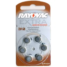 Rayovac Hörgerätebatterien Extra Advanced Typ 312/PR41/1.45V/4607 Zink-Luft braun 6 St.