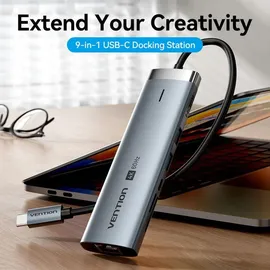 Vention 9 Ports 5 Gbps TGVHB, USB-C RJ45 HDMI SD, Audio PD 100W