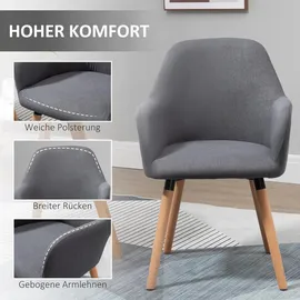 Homcom Polsterstuhl mit Rückenlehne Anti-Rutsch 56 x 60 x 85 cm