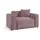 Fun Möbel Sessel MEGAN Stoff Poso 70 x 80 x 80 cm Rosa mit Rollen