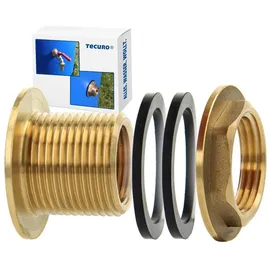 tecuro Regentonnendurchführung 22 mm Messing