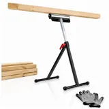 MuCoLa Rollenbock höhenverstellbar 66-105 cm Arbeitsbock Tragkraft bis 90 kg Montagebock inkl. 1 Paar Arbeitshandschuhe Unterstellbock mit rutschfesten Füßen Stützbock für Materialzuführung - 2 Stück