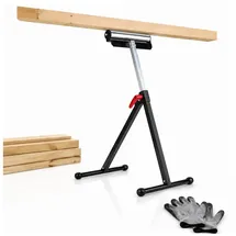 MuCoLa Rollenbock höhenverstellbar 66-105 cm Arbeitsbock Tragkraft bis 90 kg Montagebock inkl. 1 Paar Arbeitshandschuhe Unterstellbock mit rutschfesten Füßen Stützbock für Materialzuführung - 2 Stück