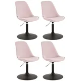 CLP 4er Set Esszimmerstühle Maverick Samt pink/schwarz