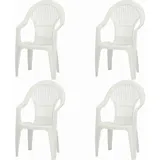 PROGARDEN Vega Stapelsessel 56 x 58 x 94 cm weiß 4 St.