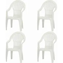 PROGARDEN Vega Stapelsessel 56 x 58 x 94 cm weiß 4 St.