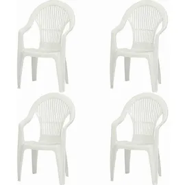 PROGARDEN Vega Stapelsessel 56 x 58 x 94 cm weiß 4 St.