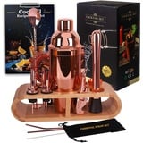 ZBPASL 16pcs Cocktail Shaker Set, Cocktail Set mit Cocktailshaker,Jigger, Einer Eiszange, Set Cocktail Mixen Mit Muddler, Flaschenöffner,Shaker Cocktail Set,Bar Werkzeug Set (Rose Gold)