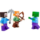 LEGO® Minecraft Minifiguren-Set Steve & Alex vs. Zombie - NEU! 3 Figuren - Bunt