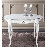 JVmoebel Esstisch, Luxus Rund Tisch Massiv Holz Italien Esszimmer Tische weiß
