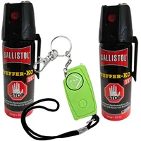 Pfeffer-KO Jet 50ml Spray - Verteidigungsspray gegen Tiere | SPARSET - 2X Abwehrspray 5m Sprühweite Inklusive 1x Taschen-Alarm 120 dB Panikknopf Verteidigung | Pfefferspray aus Deutscher Herstellung