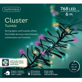 Lumineo LED Lichterkette Cluster Twinkle Bunt 8 Funktionen 768 Lichter 7 m - Bunt