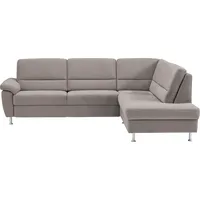 CALIZZA INTERIORS Ecksofa »Onyx L-Form«, Ottomane links oder rechts, wahlweise mit Bettfunktion, Breite 257 cm grau