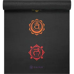 GAIAM Matte BLACK CHAKRA YOGAMATTE 6MM PREMIUM, multicolor, ONE SIZE