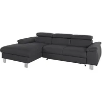 Cotta Eckcouch Kunstleder 2-Sitzer Schwarz