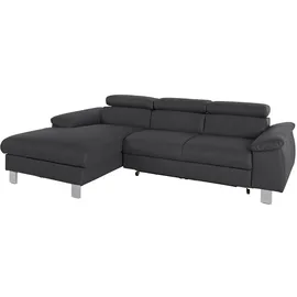 Cotta Eckcouch Kunstleder 2-Sitzer Schwarz