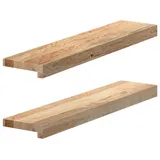 vidaXL Fensterbänke 2 Stk. Unbehandelt 70x15x2 cm Massivholz Eiche