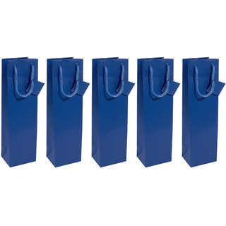 Sigel 5 SIGEL Geschenktüten für Flaschen blau 10,0 x 35,0 cm