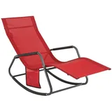 SoBuy Schaukelstuhl OGS47-R Kunstfasergewebe 57 x 84 x 145 cm Rot mit Seitentasche