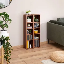 CARO-Möbel CD-Regal 20 x 17 x 186 cm Nussbaum