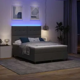 vidaXL Boxspringbett mit Matratze Dunkelgrau 140 x 190 cm Stoff