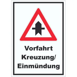 Vorfahrt nächste Kreuzung/Einmündung Aufkleber A6 (105x148mm)