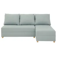 Ecksofa INOSIGN "Mick" Sofas Gr. B/H/T: 197 cm x 90 cm x 145 cm, Struktur fein, mit Bettfunktion-mit Bettkasten, grün (mint) Ecksofas