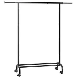 Songmics Rollgarderobe schwarz Metall 83,0 - 120,0 x 156,0 cm