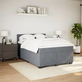 vidaXL Boxspringbett 140 x 200 cm Dunkelgrau