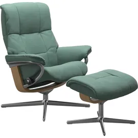 Stressless Relaxsessel STRESSLESS "Mayfair", grün (aqua grün paloma), B:92cm H:103cm T:79cm, Leder PALOMA: PALOMA ist ein durchgefärbtes Semianilin-Möbelleder mit natürlicher Narbung., Sessel, Relaxsessel, mit Cross Base, Größe S, M & L, Holzakzent Eiche