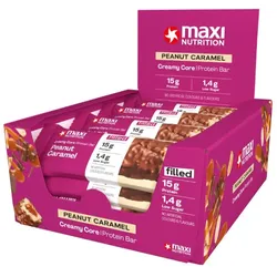 MaxiNutrition Creamy Core Protein Bar Proteinriegel mit niedrigem Zuckergehalt Geschmack Peanut Caramel 12x45 g