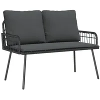 VidaXL Gartenbank Schwarz 114x64x78 cm Poly-Rattan